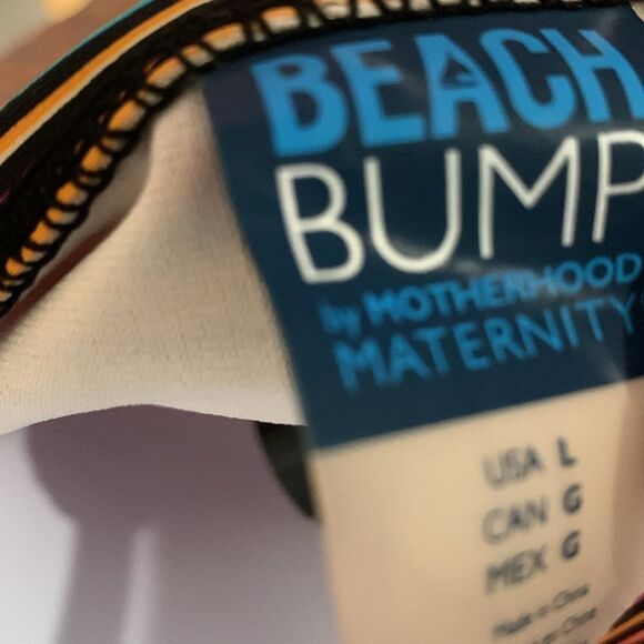 Take 50% OFF- Beach Bump Motherhood Multicolor Halter Top Swimwear, Size-L - Picture 9 of 9